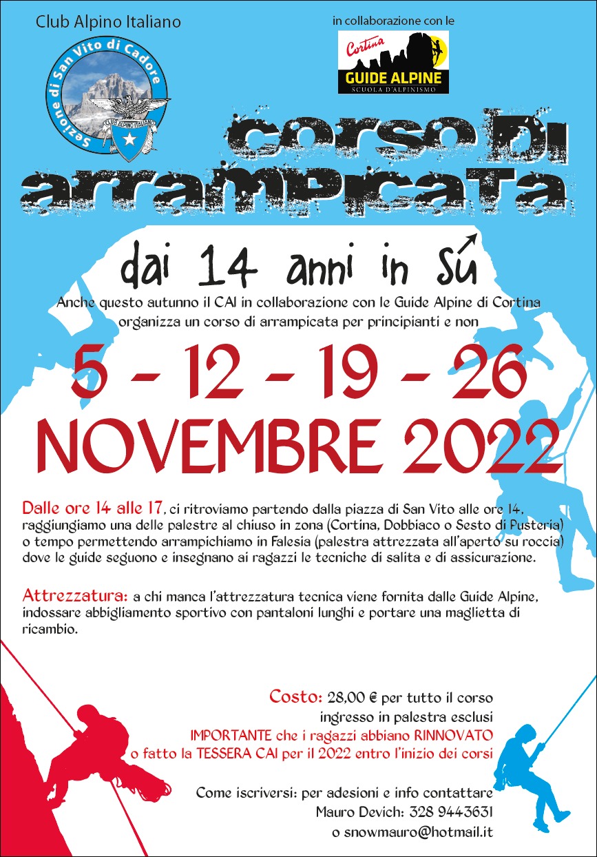 CAI Sez.San Vito C. - Stage Autunno 2022 - Corso arrampicata giovani